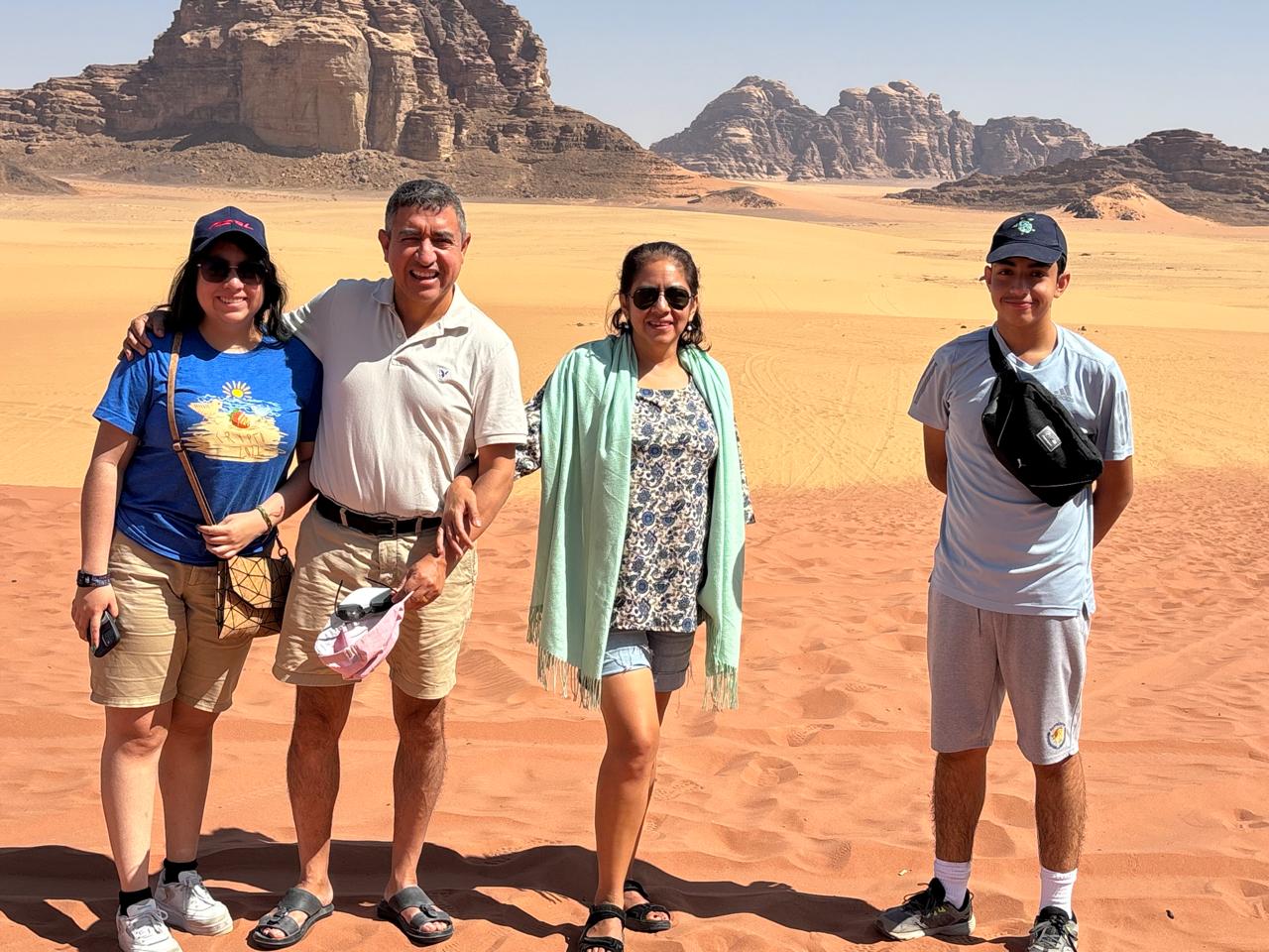Francisco Rodríguez-Henríquez with family in Wadi Rum